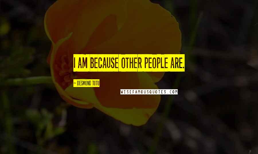Desmond Tutu Quotes: I am because other people are.