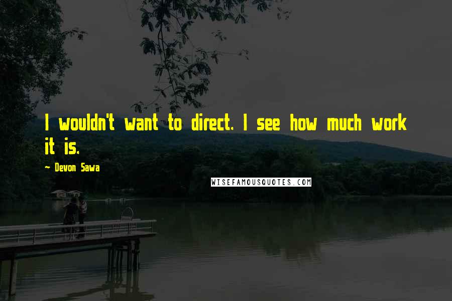 Devon Sawa Quotes: I wouldn't want to direct. I see how much work it is.