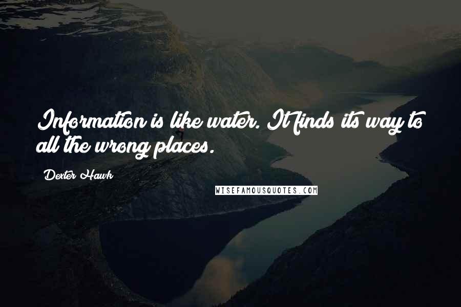 Dexter Hawk Quotes: Information is like water. It finds its way to all the wrong places.