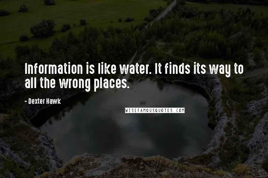 Dexter Hawk Quotes: Information is like water. It finds its way to all the wrong places.