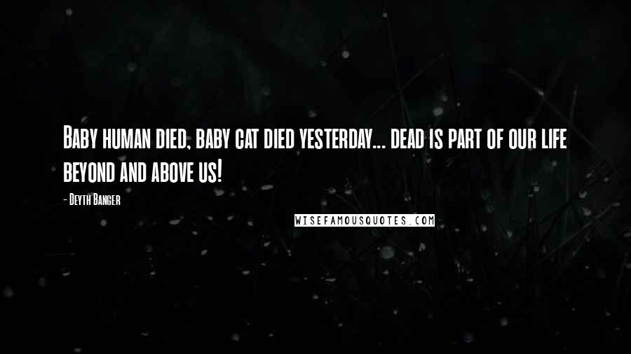 Deyth Banger Quotes: Baby human died, baby cat died yesterday... dead is part of our life beyond and above us!