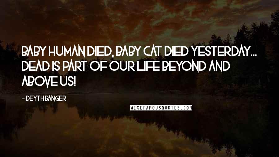 Deyth Banger Quotes: Baby human died, baby cat died yesterday... dead is part of our life beyond and above us!
