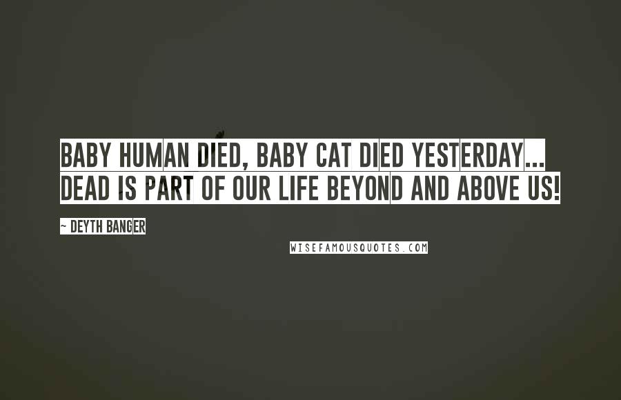 Deyth Banger Quotes: Baby human died, baby cat died yesterday... dead is part of our life beyond and above us!