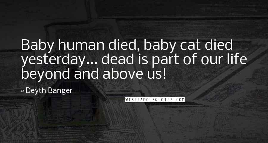 Deyth Banger Quotes: Baby human died, baby cat died yesterday... dead is part of our life beyond and above us!