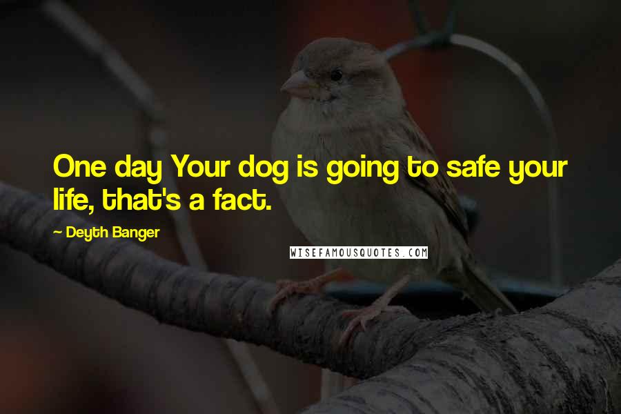 Deyth Banger Quotes: One day Your dog is going to safe your life, that's a fact.