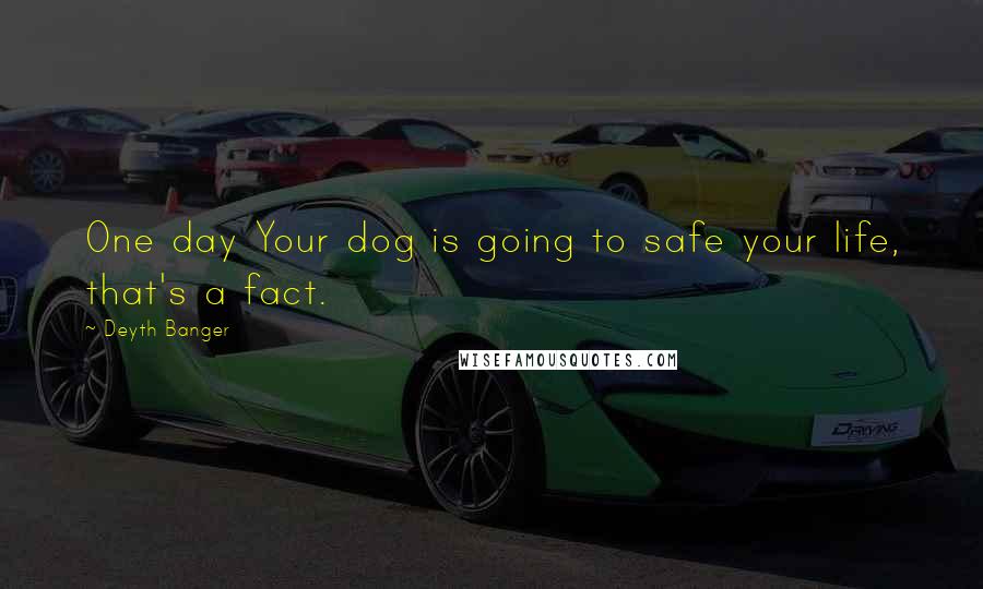 Deyth Banger Quotes: One day Your dog is going to safe your life, that's a fact.
