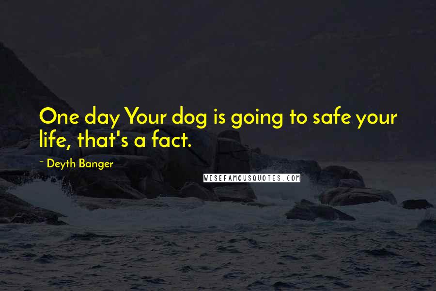Deyth Banger Quotes: One day Your dog is going to safe your life, that's a fact.