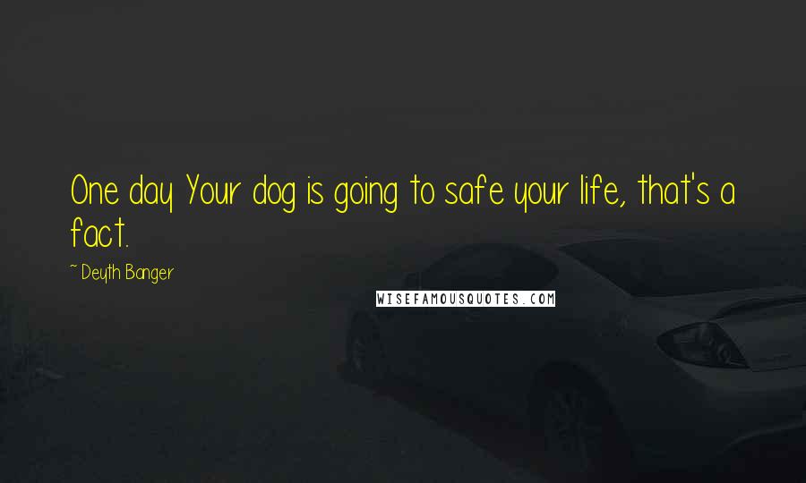 Deyth Banger Quotes: One day Your dog is going to safe your life, that's a fact.