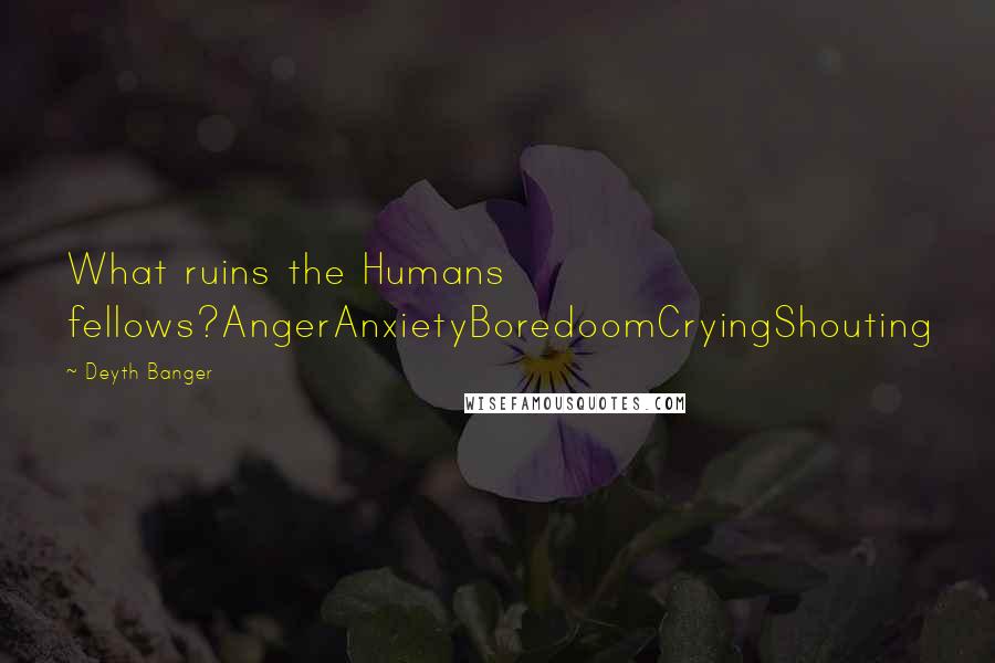 Deyth Banger Quotes: What ruins the Humans fellows?AngerAnxietyBoredoomCryingShouting