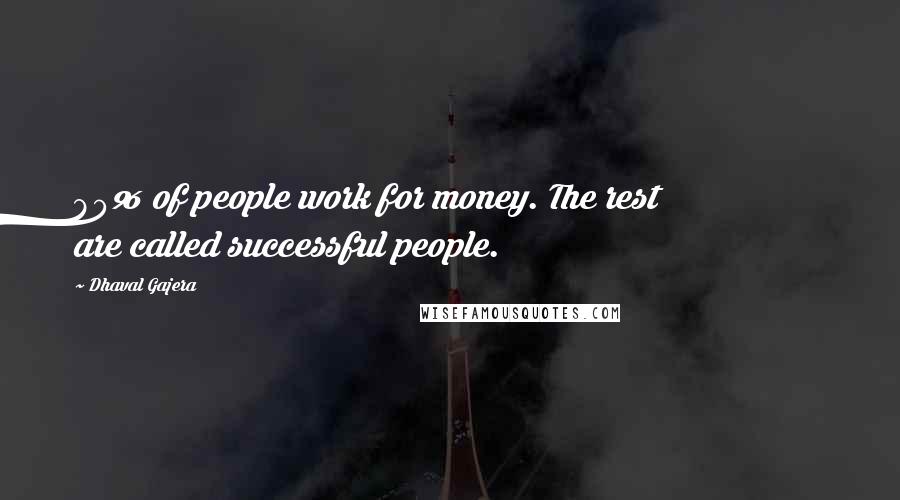 Dhaval Gajera Quotes: 80% of people work for money. The rest are called successful people.