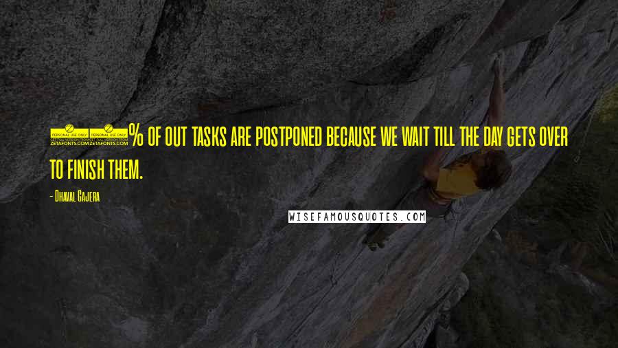 Dhaval Gajera Quotes: 90% of out tasks are postponed because we wait till the day gets over to finish them.