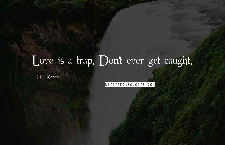 Dia Reeves Quotes: Love is a trap. Don't ever get caught.