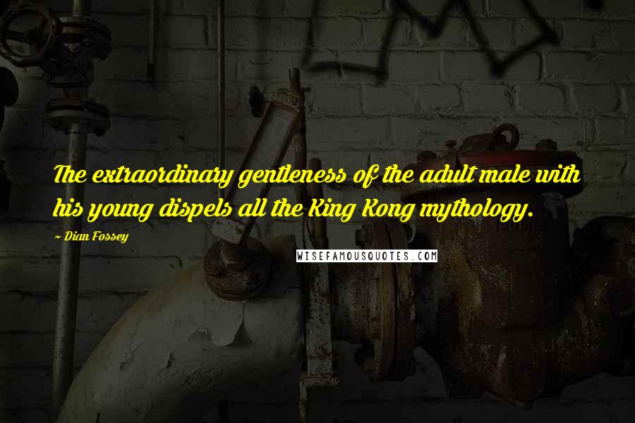 Dian Fossey Quotes: The extraordinary gentleness of the adult male with his young dispels all the King Kong mythology.