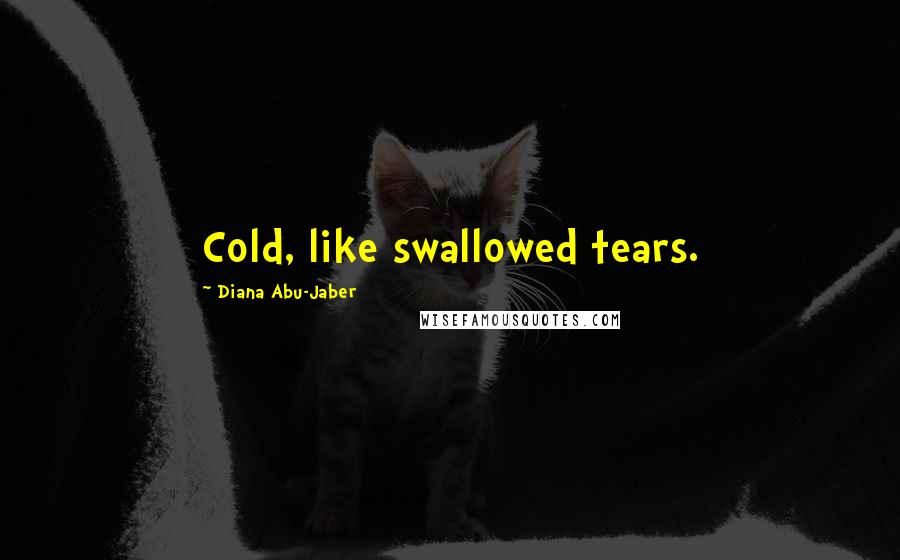 Diana Abu-Jaber Quotes: Cold, like swallowed tears.