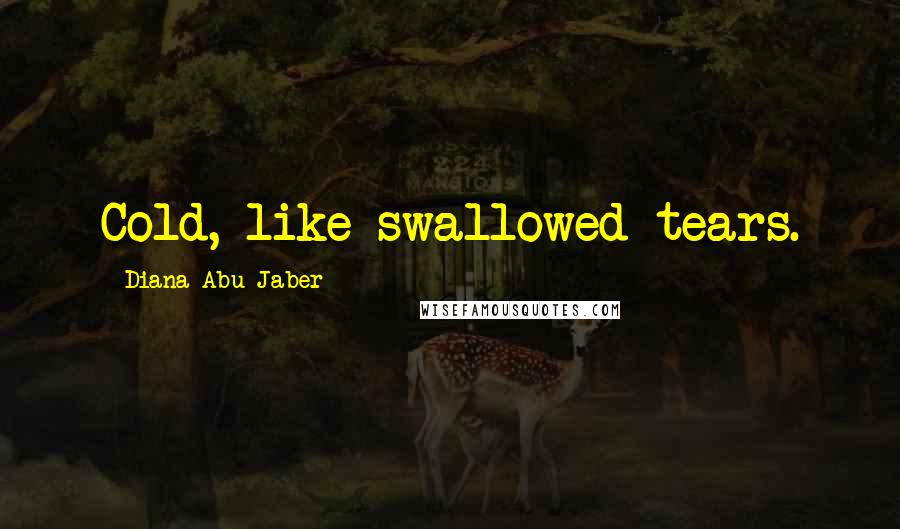 Diana Abu-Jaber Quotes: Cold, like swallowed tears.