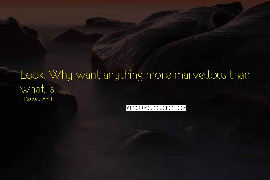 Diana Athill Quotes: Look! Why want anything more marvellous than what is.