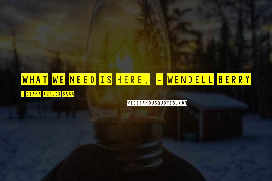 Diana Butler Bass Quotes: What we need is here. - Wendell Berry