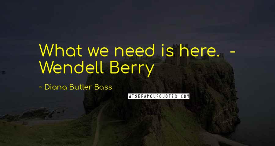 Diana Butler Bass Quotes: What we need is here. - Wendell Berry