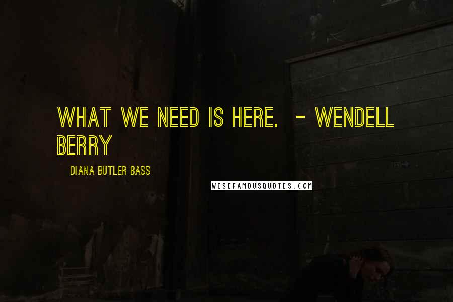Diana Butler Bass Quotes: What we need is here. - Wendell Berry
