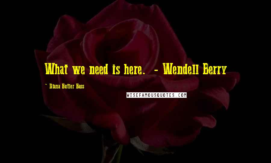 Diana Butler Bass Quotes: What we need is here.  - Wendell Berry