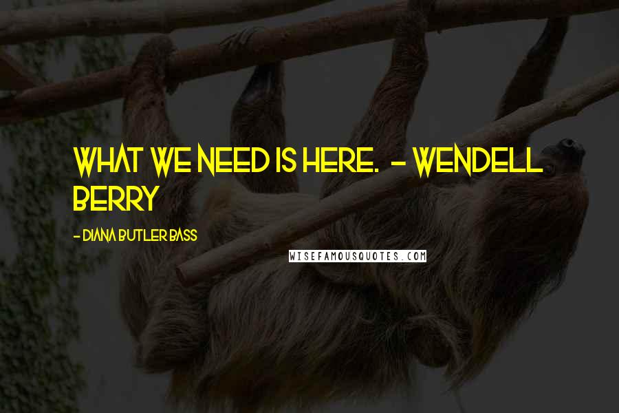 Diana Butler Bass Quotes: What we need is here. - Wendell Berry