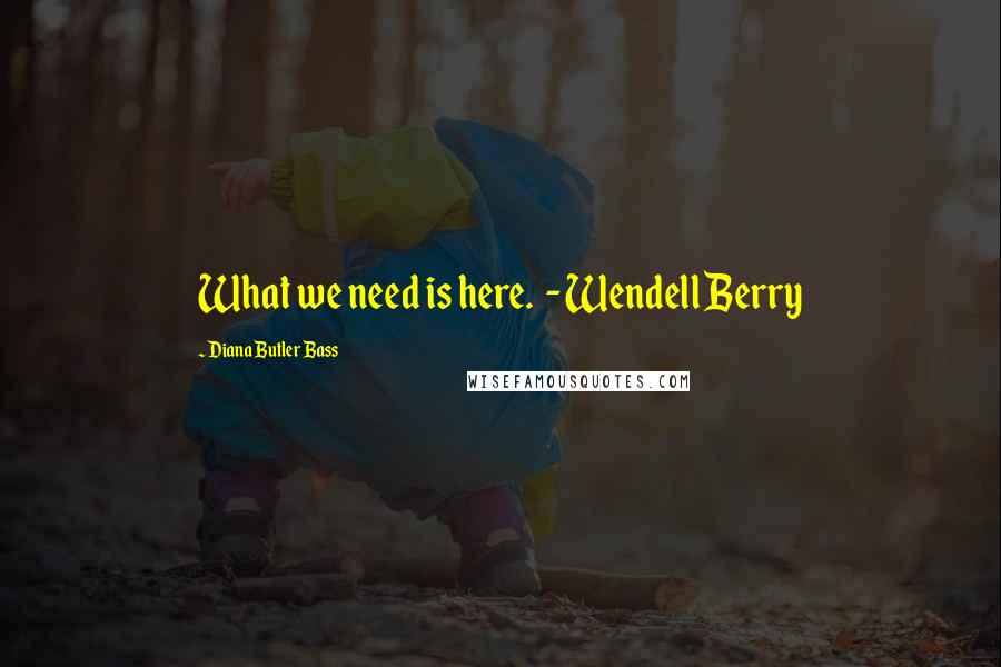 Diana Butler Bass Quotes: What we need is here. - Wendell Berry