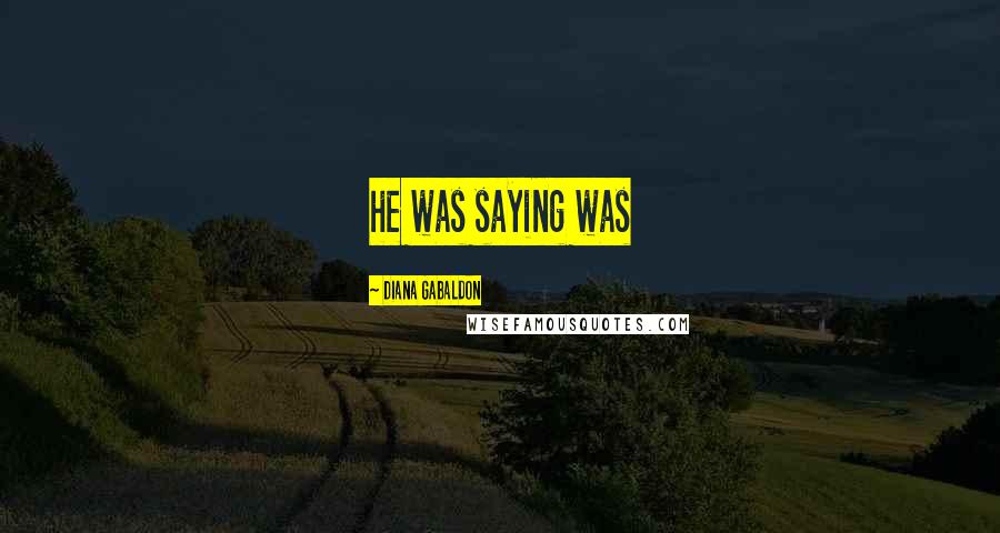 Diana Gabaldon Quotes: he was saying was