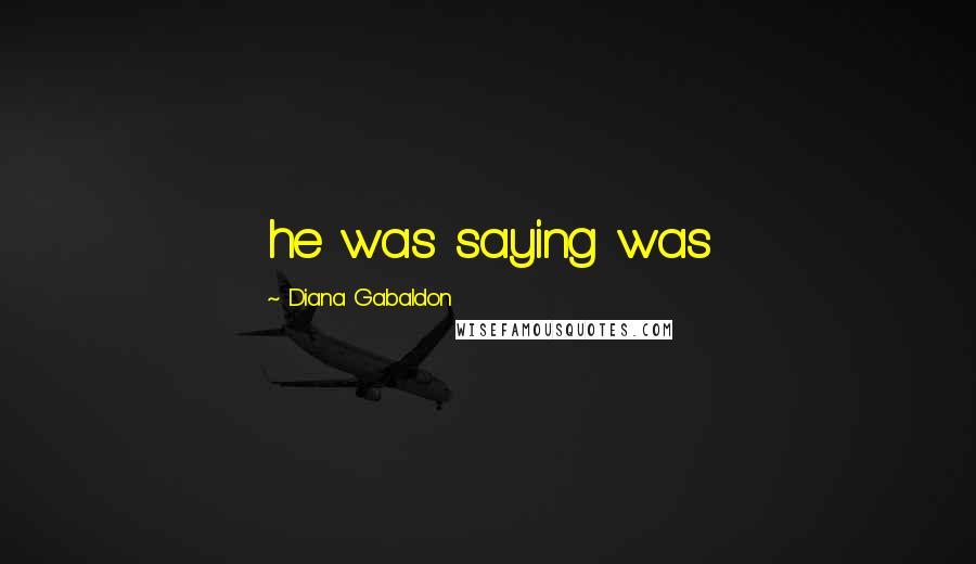 Diana Gabaldon Quotes: he was saying was