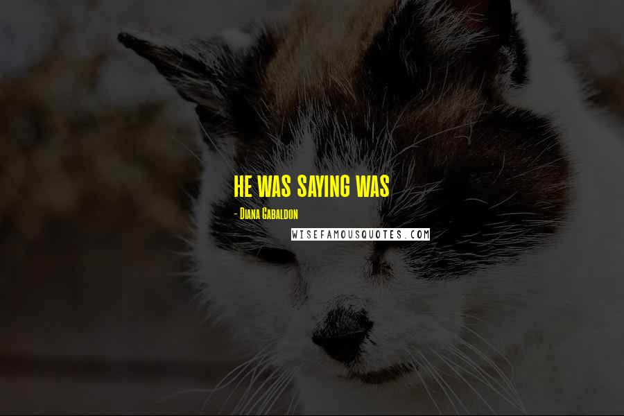 Diana Gabaldon Quotes: he was saying was
