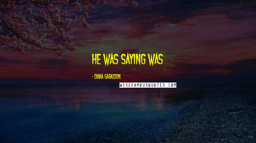 Diana Gabaldon Quotes: he was saying was