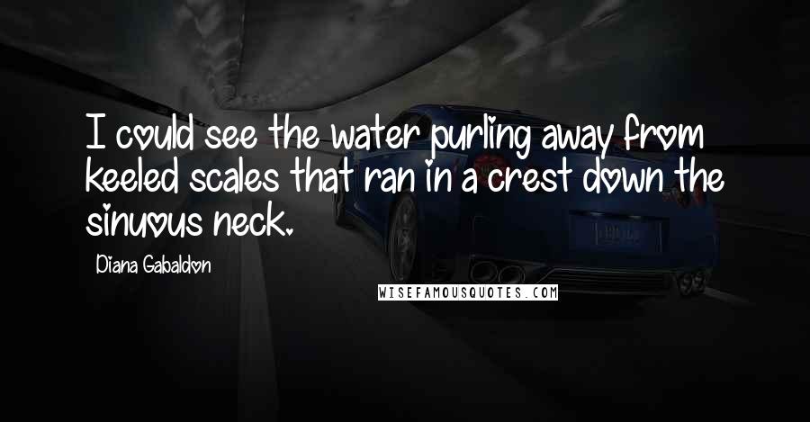 Diana Gabaldon Quotes: I could see the water purling away from keeled scales that ran in a crest down the sinuous neck.