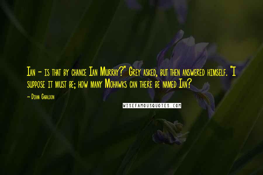 Diana Gabaldon Quotes: Ian - is that by chance Ian Murray?" Grey asked, but then answered himself. "I suppose it must be; how many Mohawks can there be named Ian?
