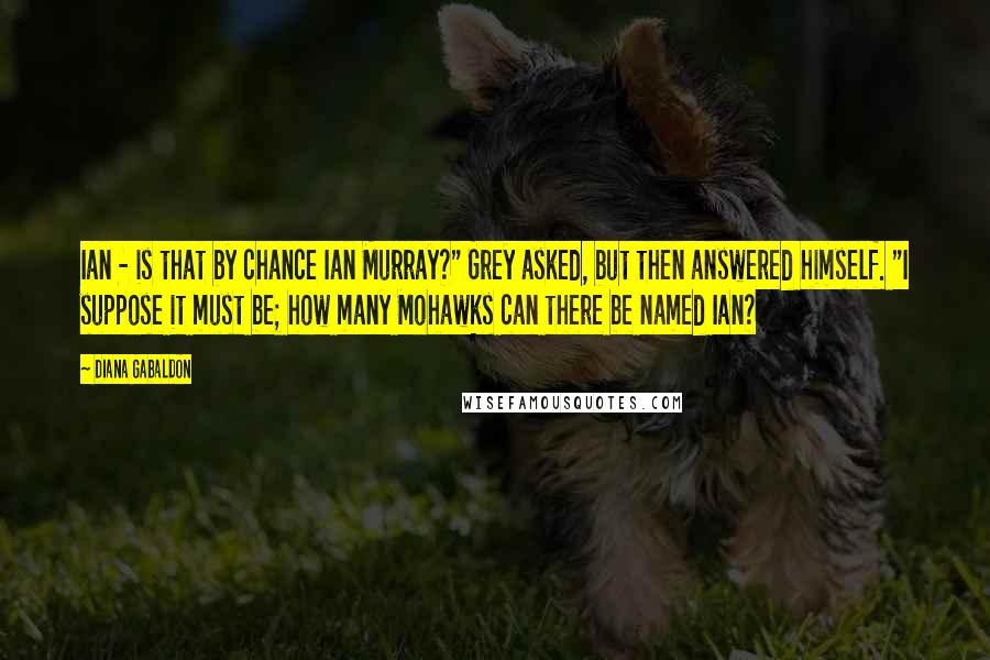 Diana Gabaldon Quotes: Ian - is that by chance Ian Murray?" Grey asked, but then answered himself. "I suppose it must be; how many Mohawks can there be named Ian?