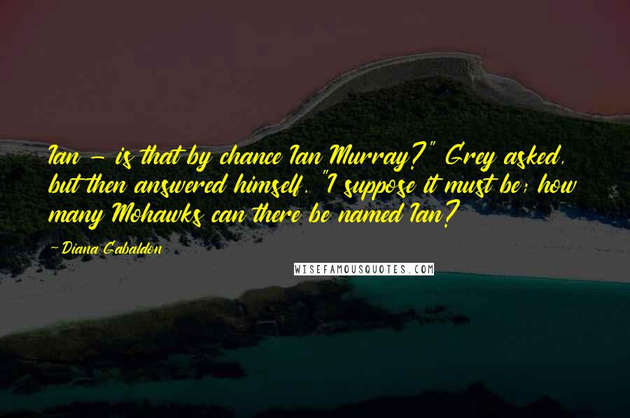 Diana Gabaldon Quotes: Ian - is that by chance Ian Murray?" Grey asked, but then answered himself. "I suppose it must be; how many Mohawks can there be named Ian?