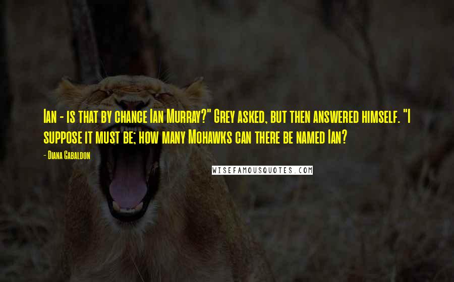 Diana Gabaldon Quotes: Ian - is that by chance Ian Murray?" Grey asked, but then answered himself. "I suppose it must be; how many Mohawks can there be named Ian?