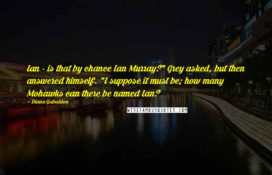 Diana Gabaldon Quotes: Ian - is that by chance Ian Murray?" Grey asked, but then answered himself. "I suppose it must be; how many Mohawks can there be named Ian?