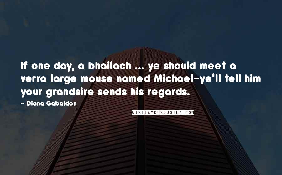 Diana Gabaldon Quotes: If one day, a bhailach ... ye should meet a verra large mouse named Michael-ye'll tell him your grandsire sends his regards.