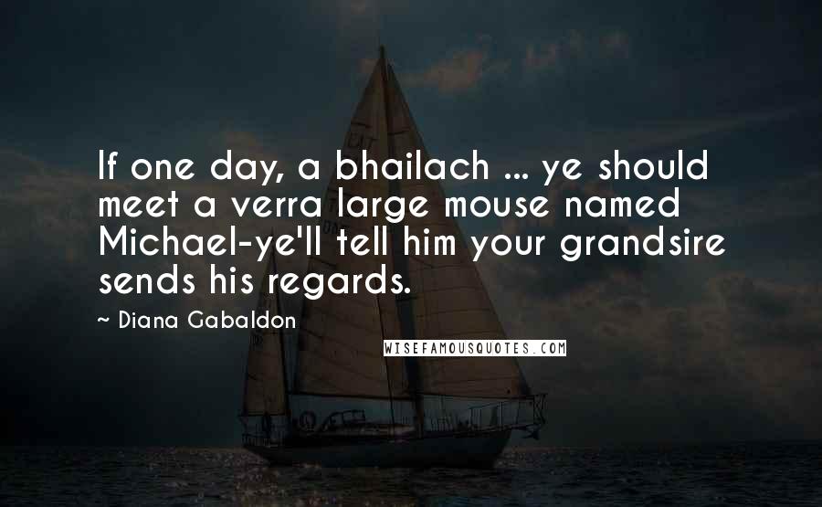 Diana Gabaldon Quotes: If one day, a bhailach ... ye should meet a verra large mouse named Michael-ye'll tell him your grandsire sends his regards.