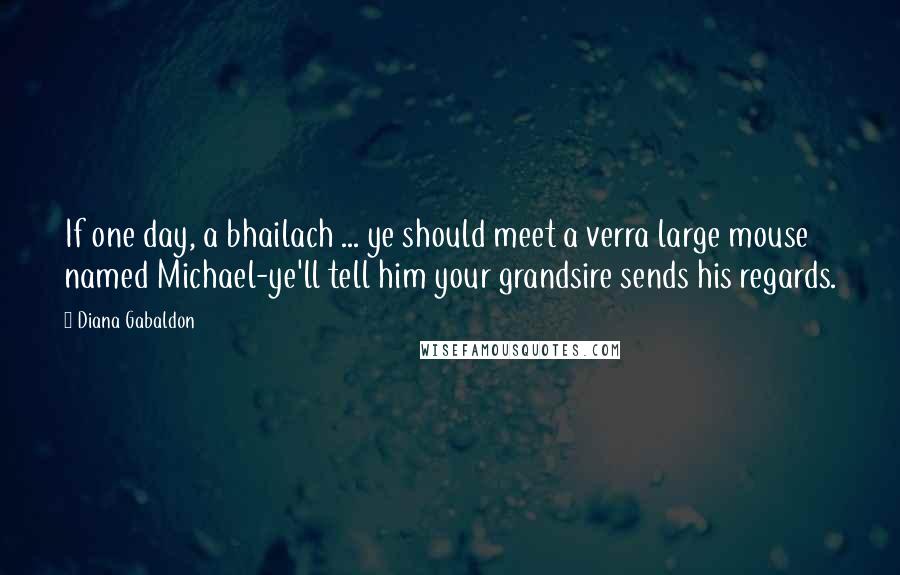 Diana Gabaldon Quotes: If one day, a bhailach ... ye should meet a verra large mouse named Michael-ye'll tell him your grandsire sends his regards.