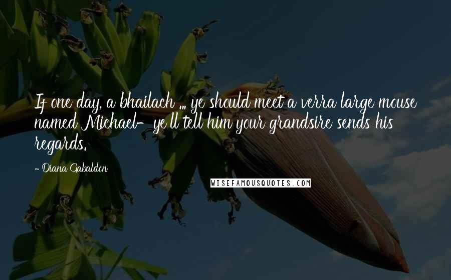 Diana Gabaldon Quotes: If one day, a bhailach ... ye should meet a verra large mouse named Michael-ye'll tell him your grandsire sends his regards.