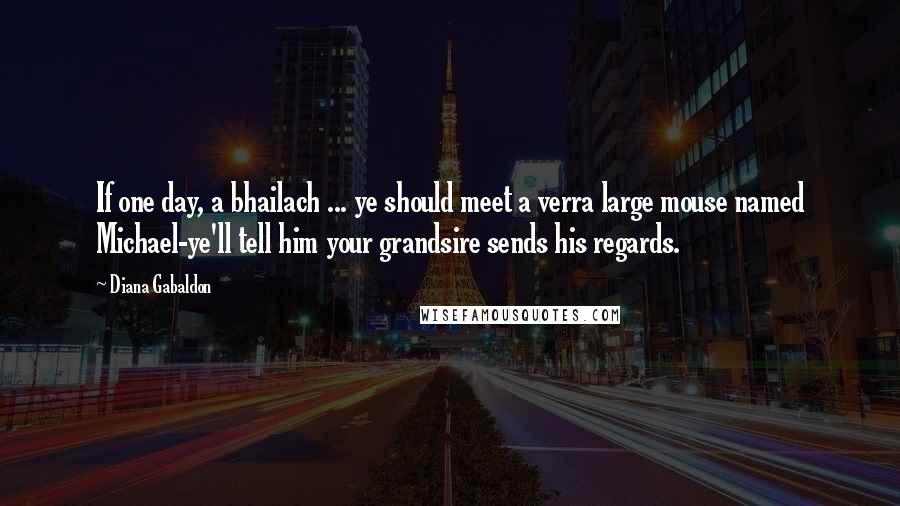 Diana Gabaldon Quotes: If one day, a bhailach ... ye should meet a verra large mouse named Michael-ye'll tell him your grandsire sends his regards.