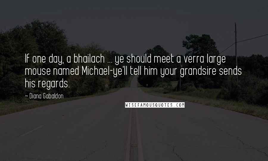 Diana Gabaldon Quotes: If one day, a bhailach ... ye should meet a verra large mouse named Michael-ye'll tell him your grandsire sends his regards.