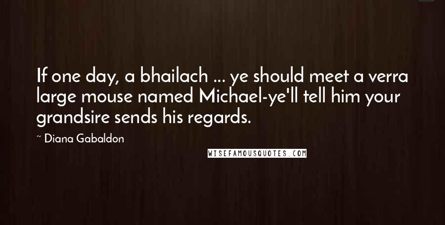 Diana Gabaldon Quotes: If one day, a bhailach ... ye should meet a verra large mouse named Michael-ye'll tell him your grandsire sends his regards.