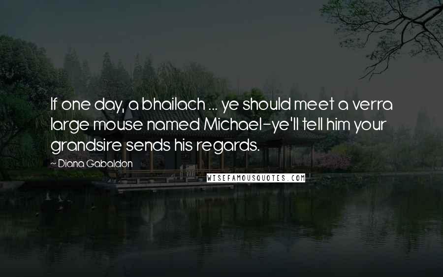 Diana Gabaldon Quotes: If one day, a bhailach ... ye should meet a verra large mouse named Michael-ye'll tell him your grandsire sends his regards.
