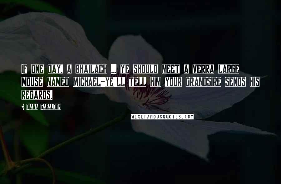 Diana Gabaldon Quotes: If one day, a bhailach ... ye should meet a verra large mouse named Michael-ye'll tell him your grandsire sends his regards.