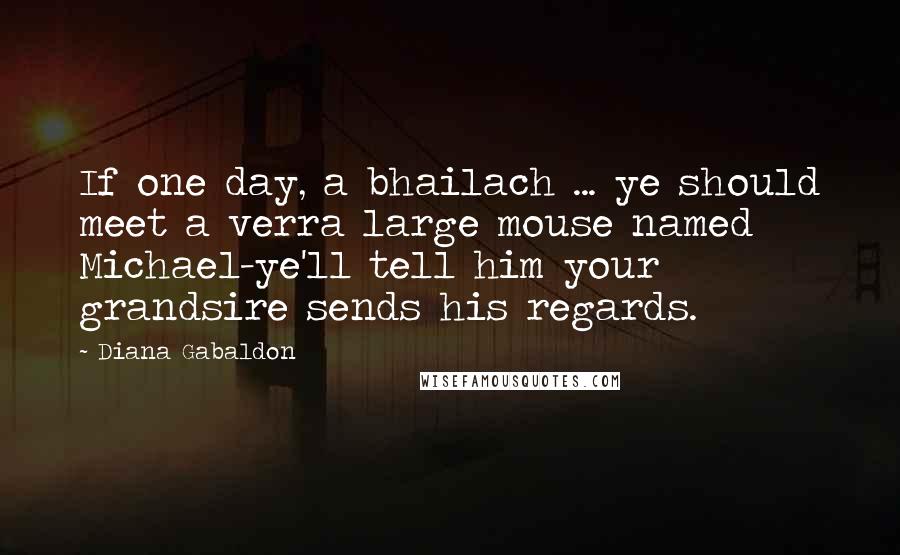 Diana Gabaldon Quotes: If one day, a bhailach ... ye should meet a verra large mouse named Michael-ye'll tell him your grandsire sends his regards.