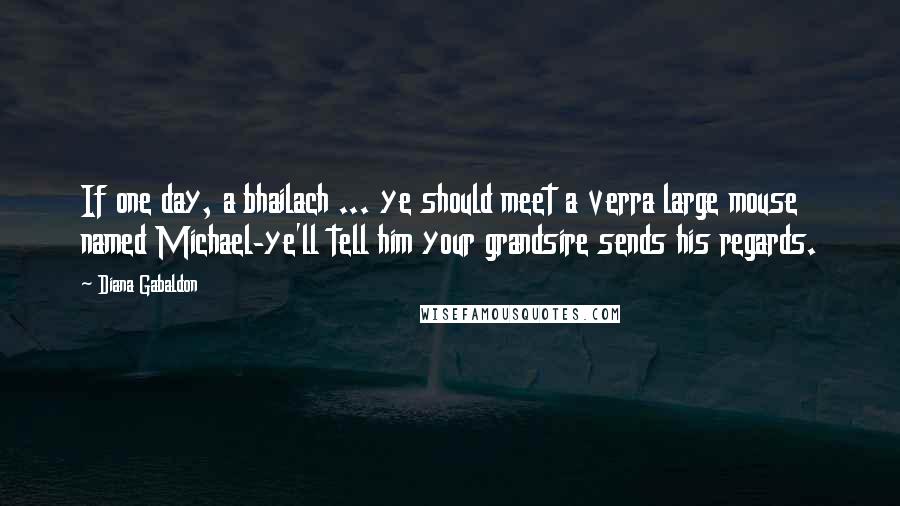 Diana Gabaldon Quotes: If one day, a bhailach ... ye should meet a verra large mouse named Michael-ye'll tell him your grandsire sends his regards.