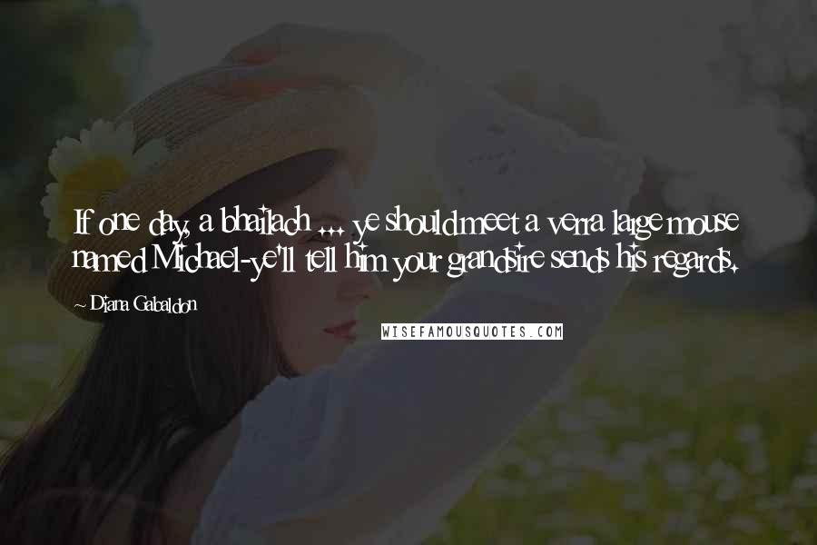 Diana Gabaldon Quotes: If one day, a bhailach ... ye should meet a verra large mouse named Michael-ye'll tell him your grandsire sends his regards.