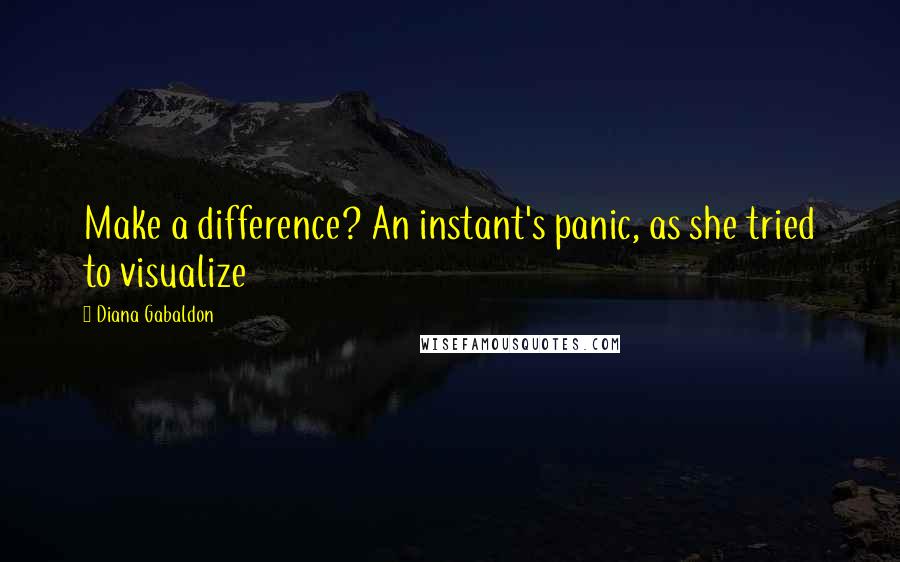 Diana Gabaldon Quotes: Make a difference? An instant's panic, as she tried to visualize