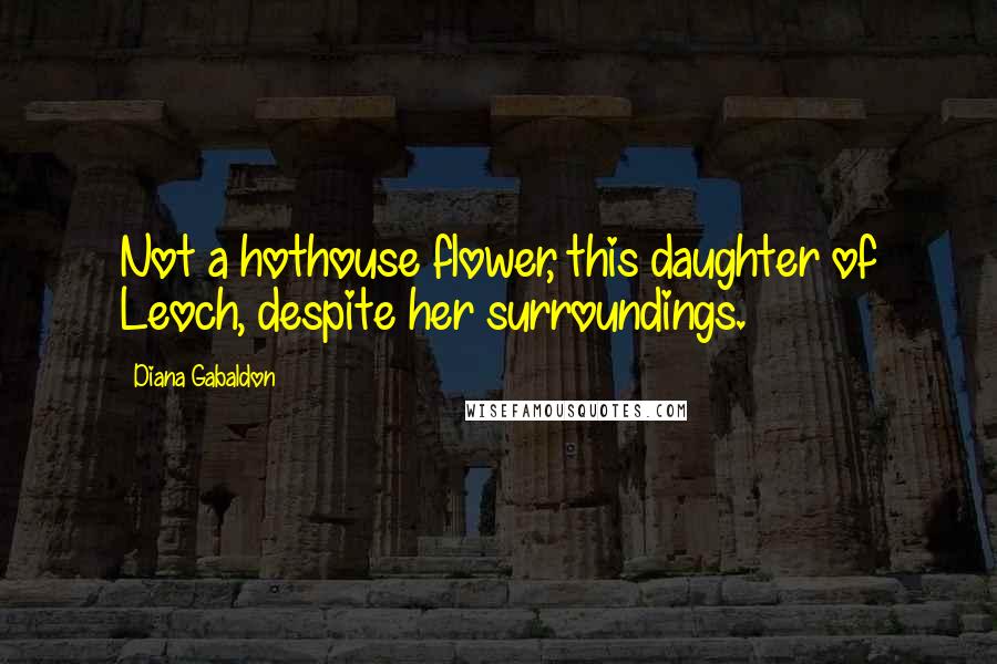 Diana Gabaldon Quotes: Not a hothouse flower, this daughter of Leoch, despite her surroundings.